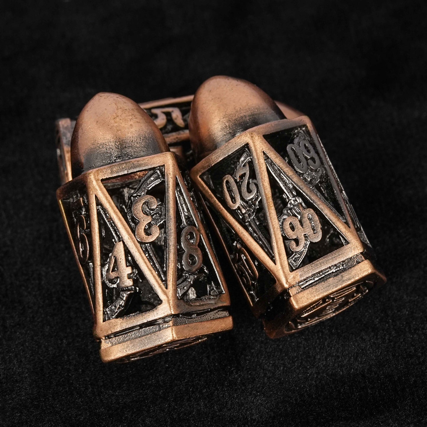 Bullet Storm Metal Hollow Dice Set + Copper