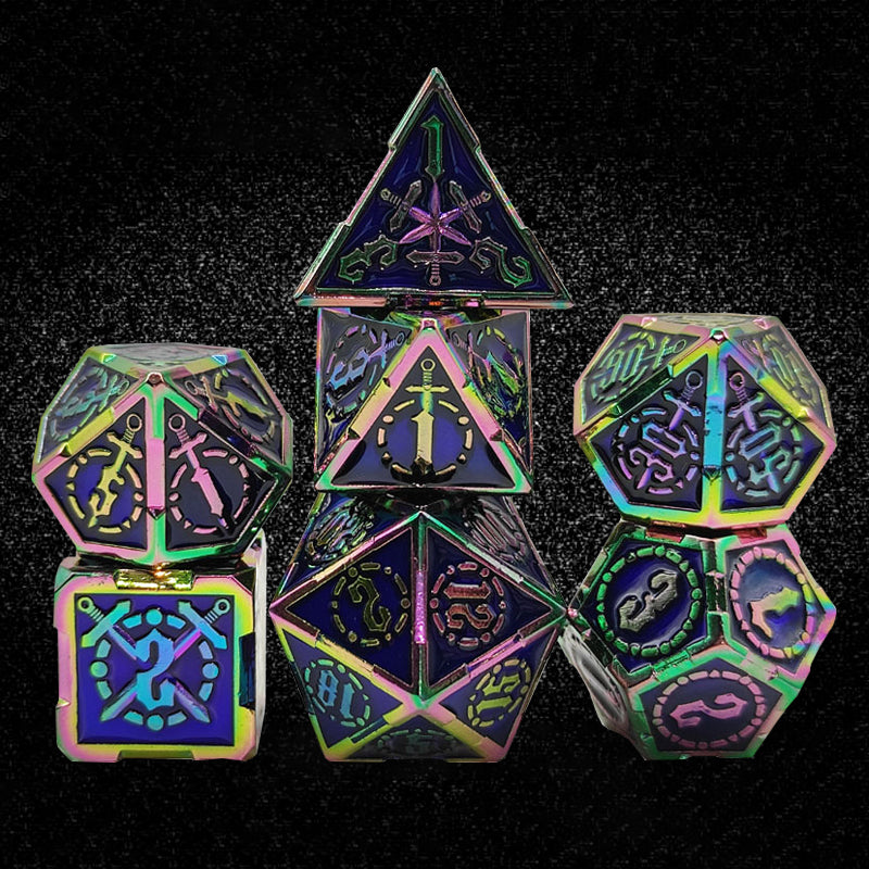 Metal Solid Sword Pattern Dice Set,Many Colors