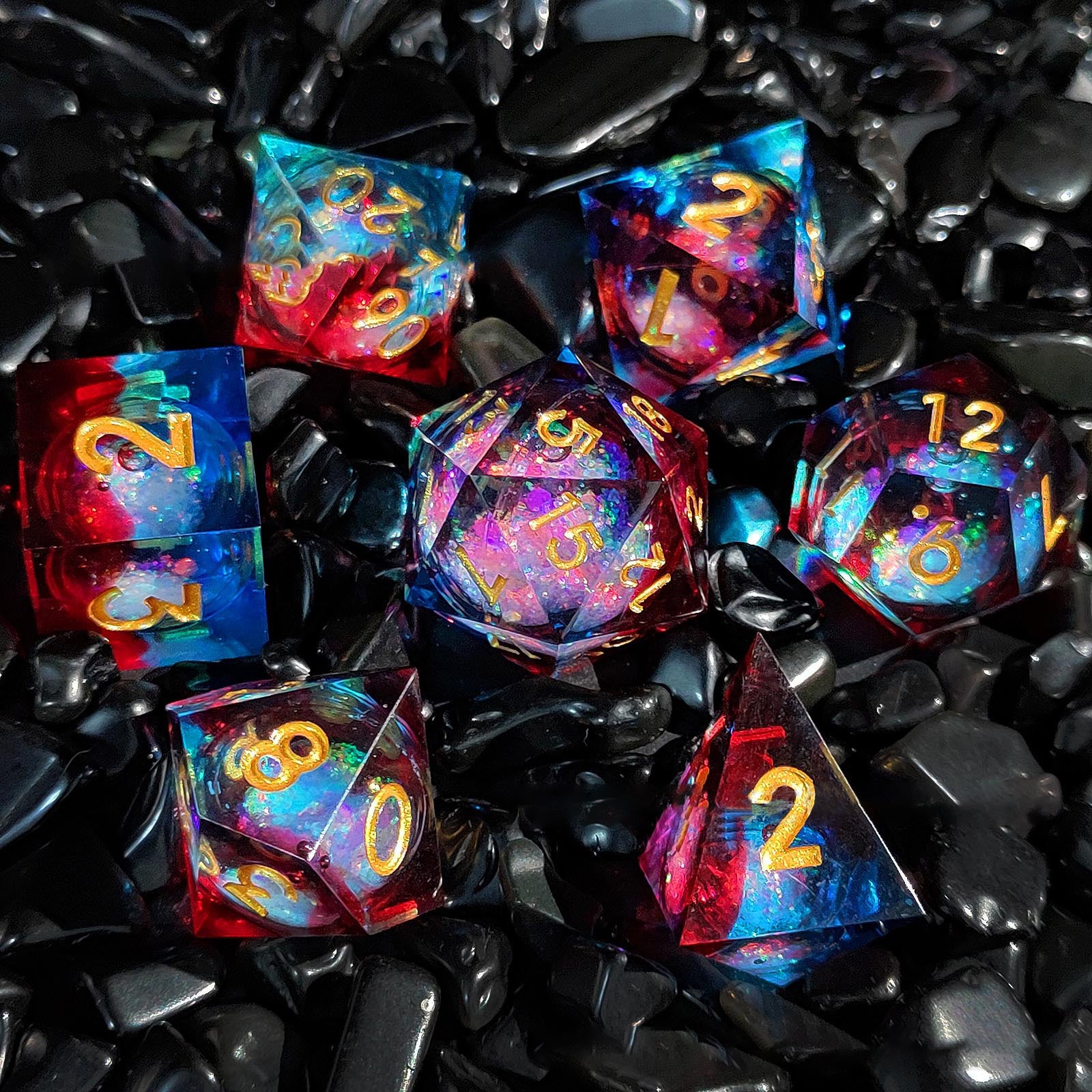 Dados Dnd De Resina De Arena Movediza Con Núcleo Líquido, De Dados Dnd De Resina De Arena Movediza Con Núcleo Líquido, De