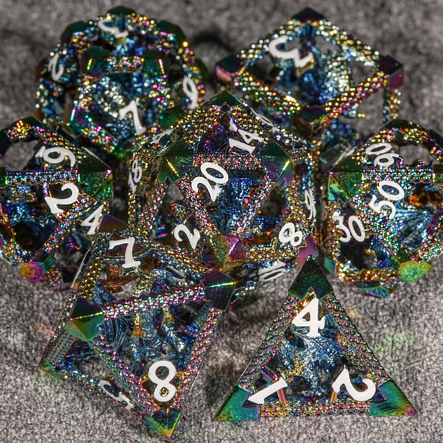 Juego de dados con degradado de Metal Dragon Glow