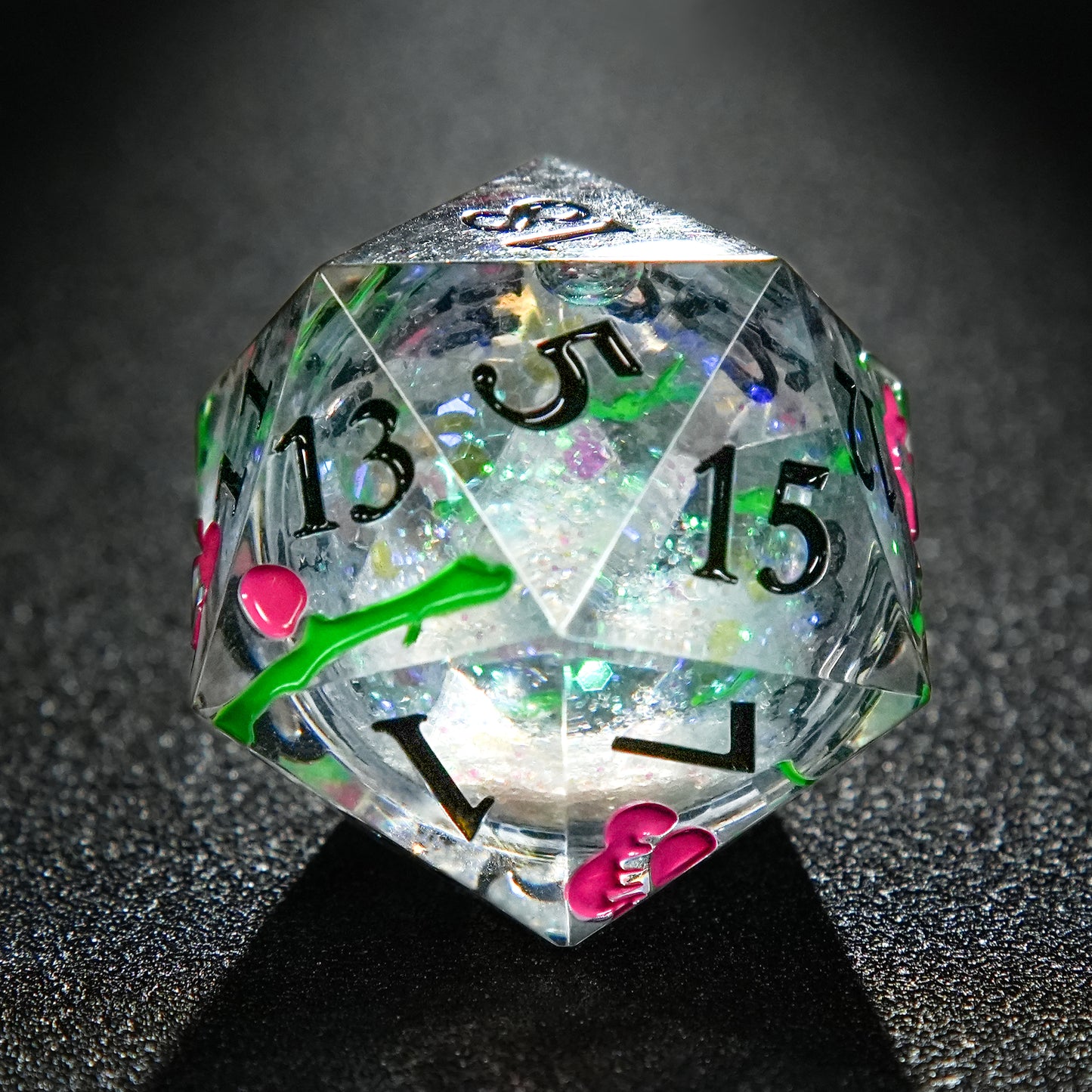 1 dé en résine à noyau liquide D20 35 mm