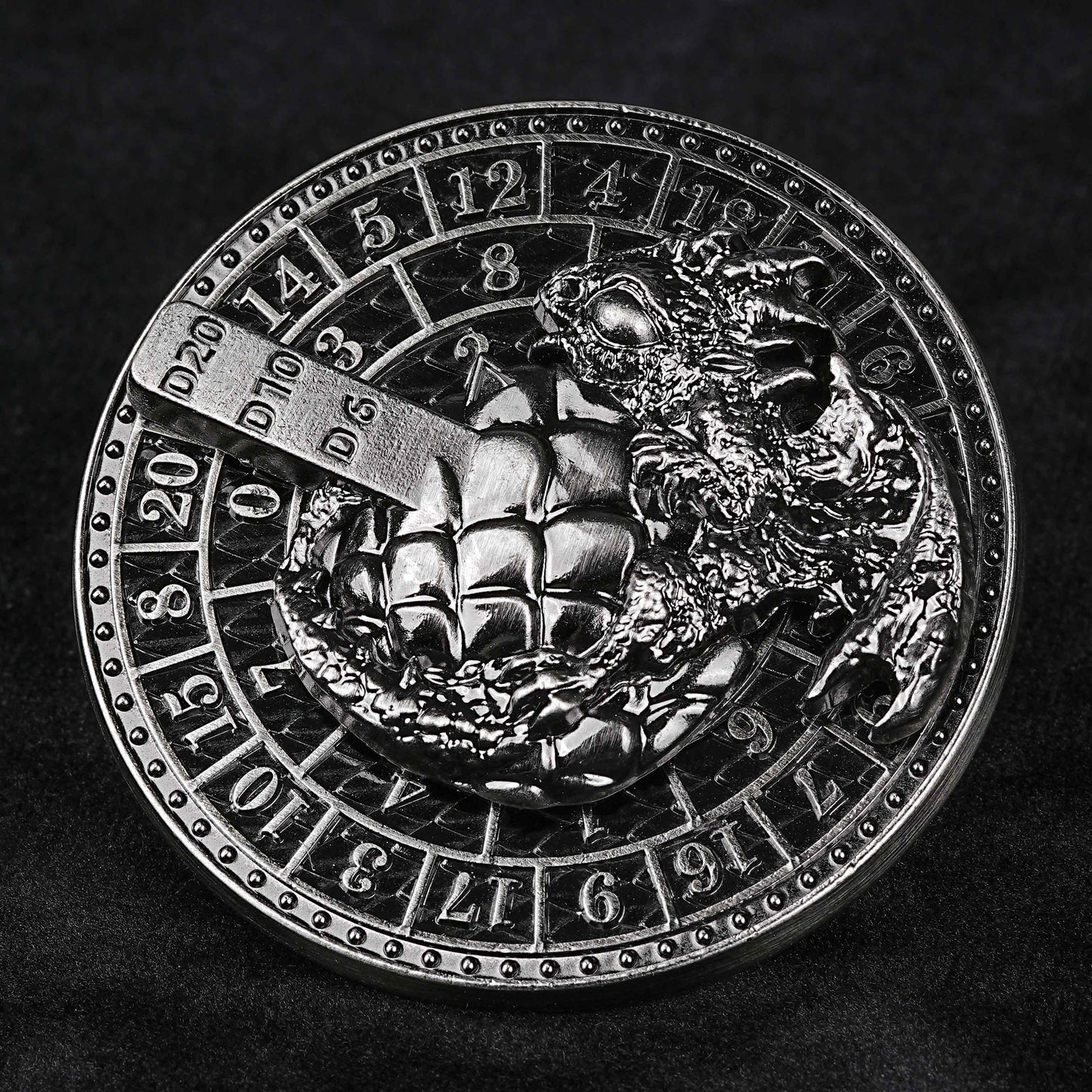 Donjons et Dragons Dice Spinner, Dés de roulette uniques, Ensemble de dés D&D en métal