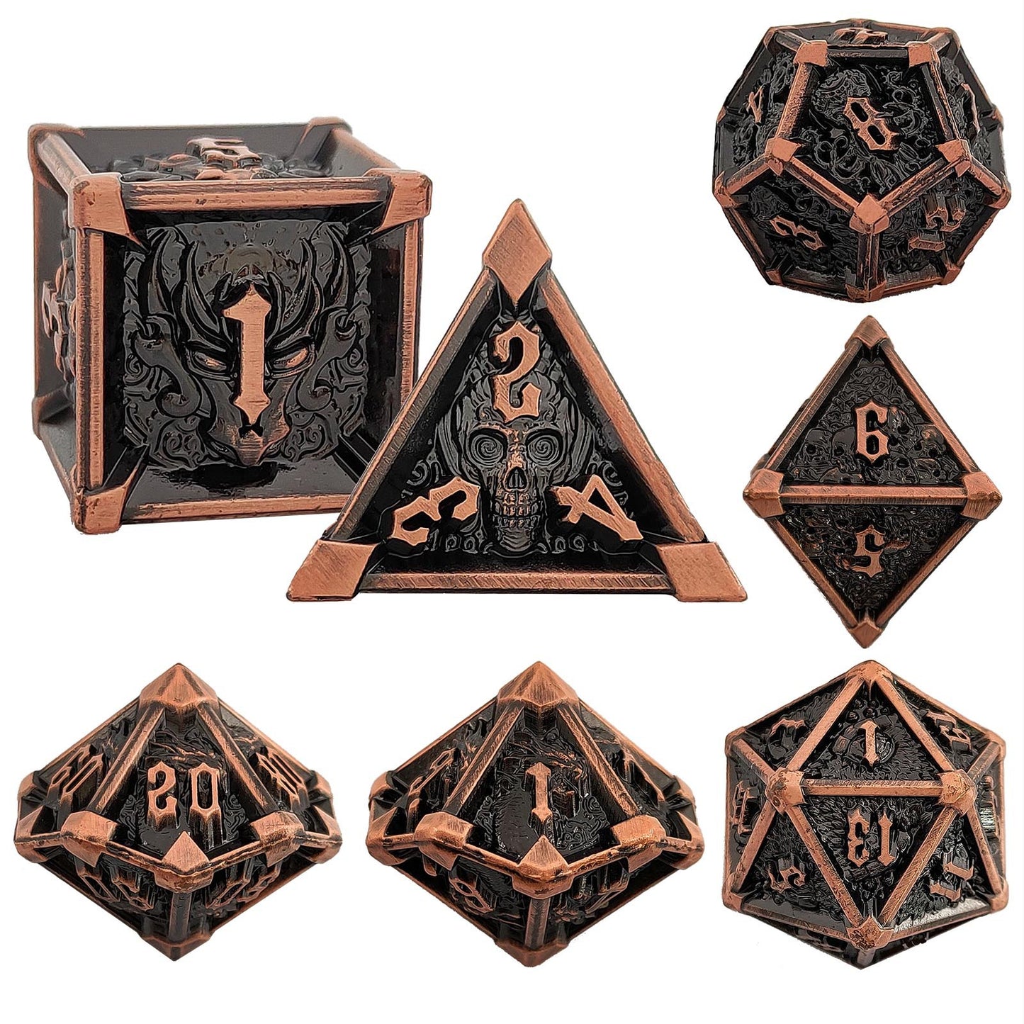 Metal Solid Star angle Dice Set, Many Colors