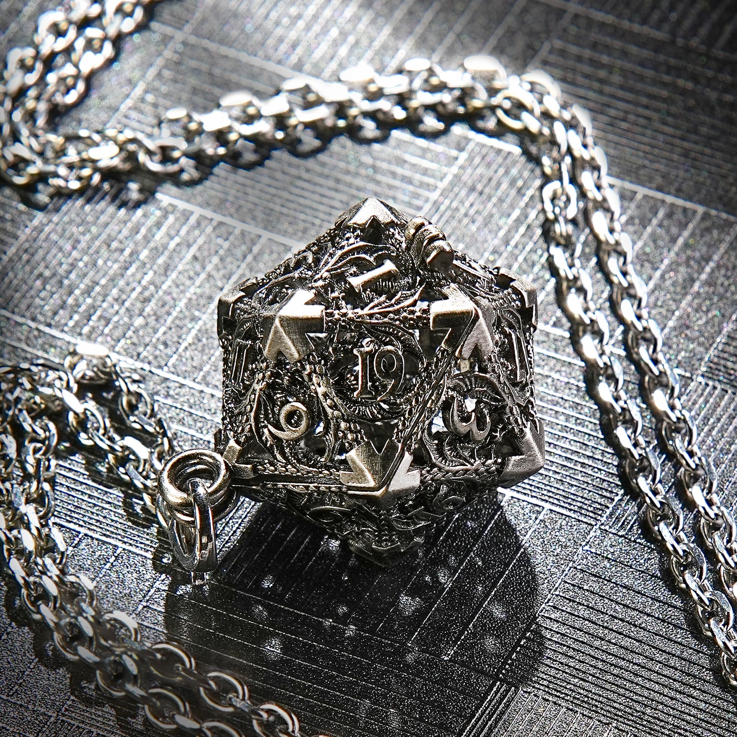 Juego de dados Super Mini de metal sólido, níquel antiguo