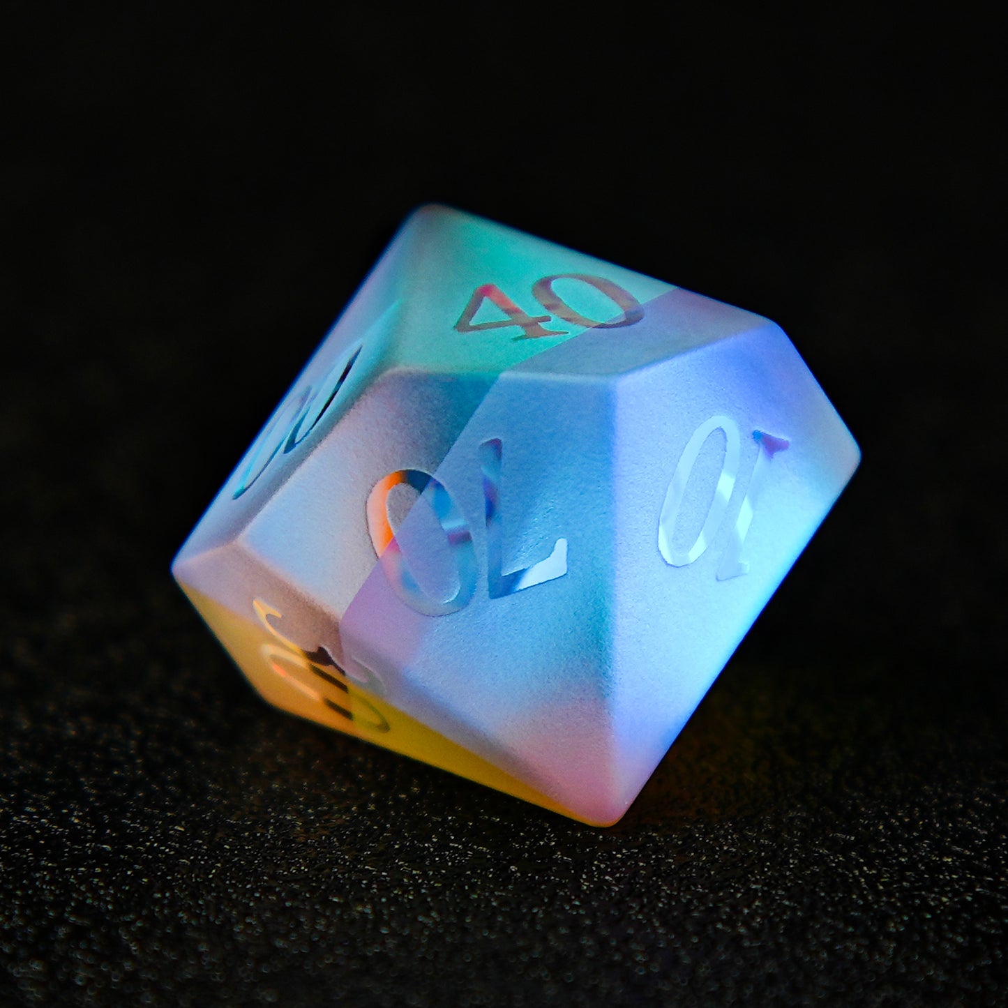 Colored Gemstone D&D dice set