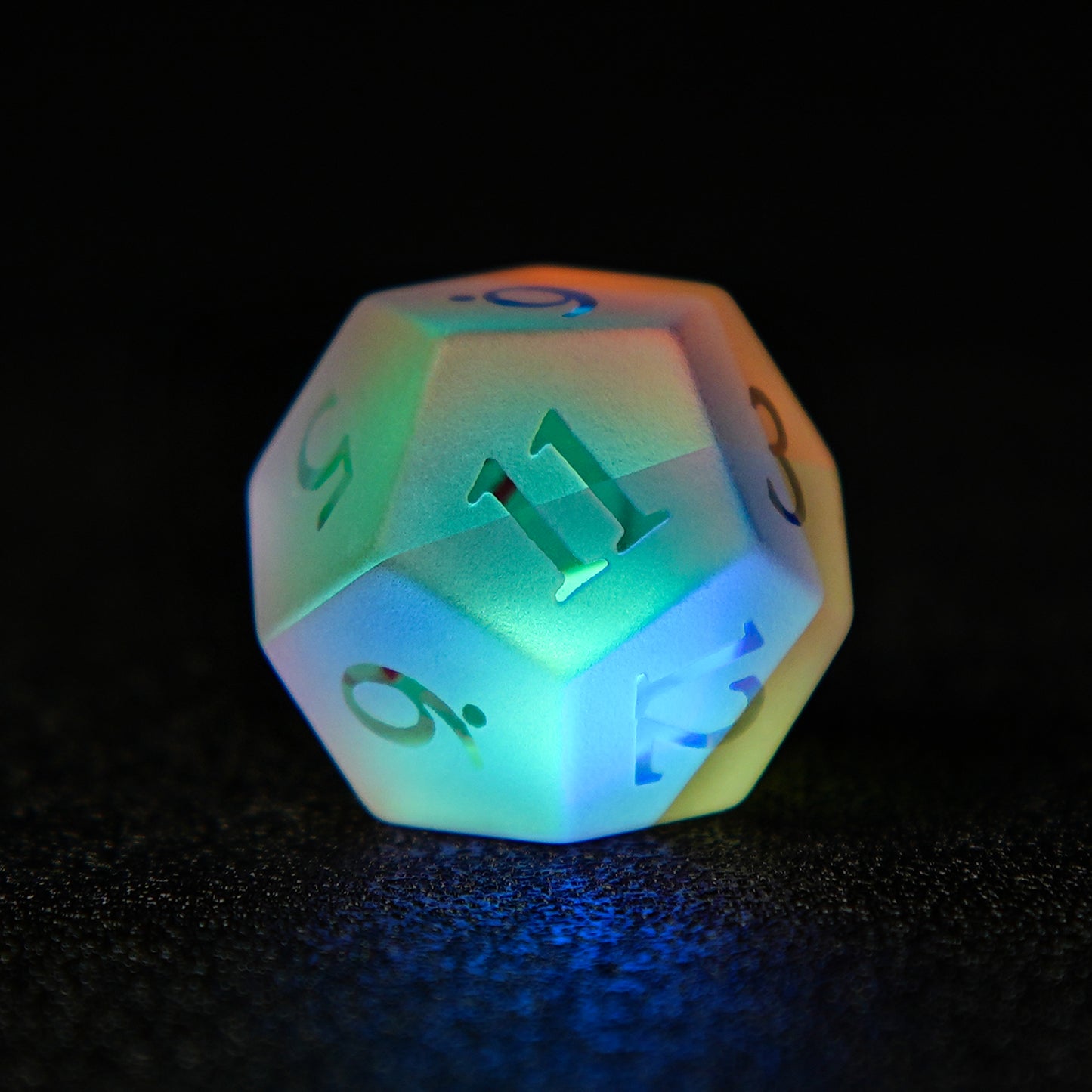 Colored Gemstone D&D dice set