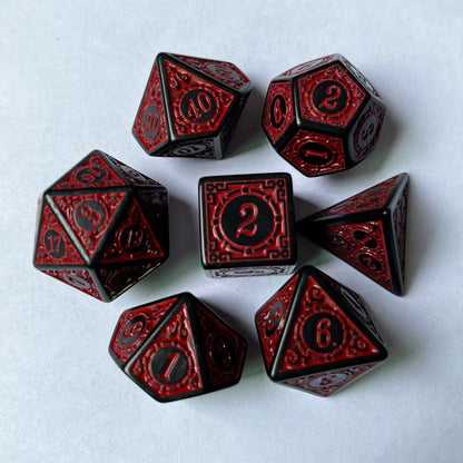 Carved Vintage Ancient Retro Pattern Dice Set