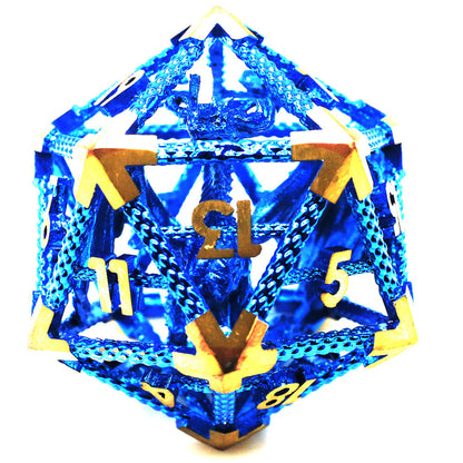 Metall D20 dreidimensionaler skelettierter Drachenwürfel 