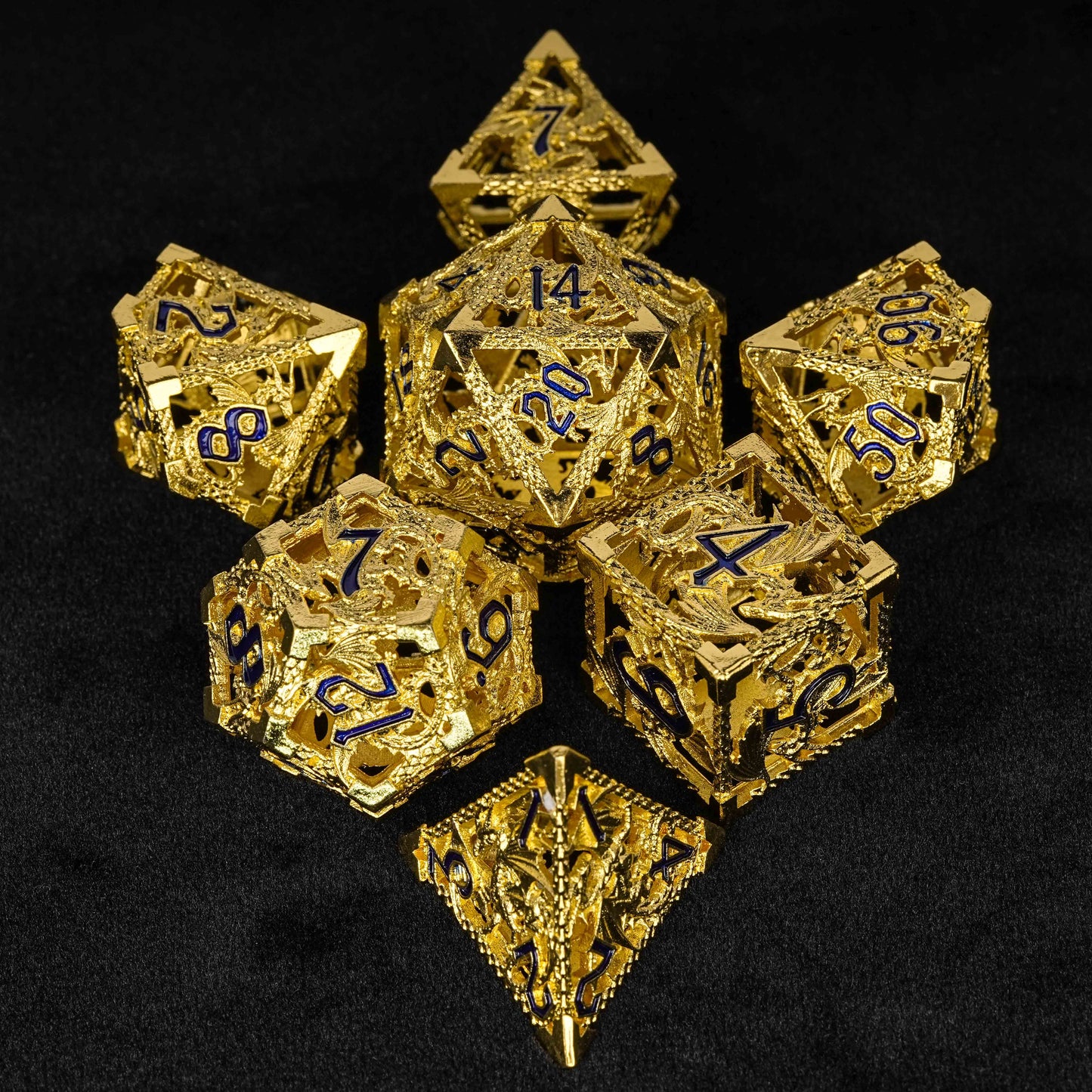 Dragon Warrior cutout metal dice set