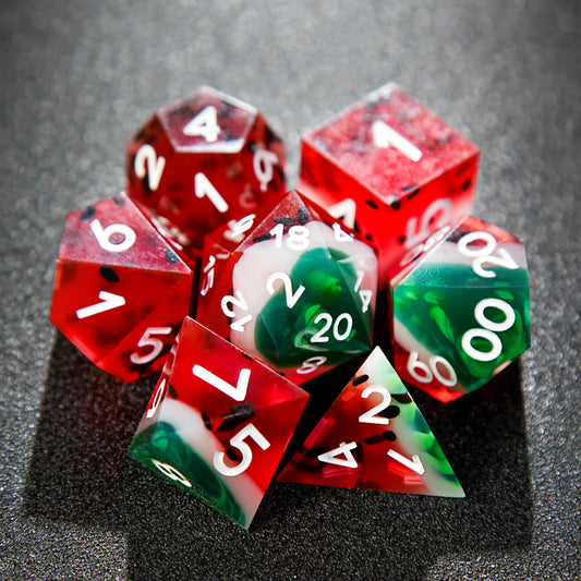 Watermelon Resin Dice Set