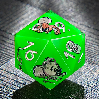 Green Resin Solid Tom and Jerry Dice Set