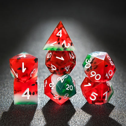 Watermelon Resin Dice Set