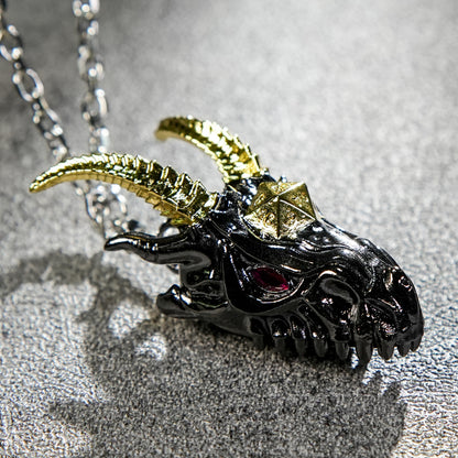 Dragon Head necklace + mini metal dice set