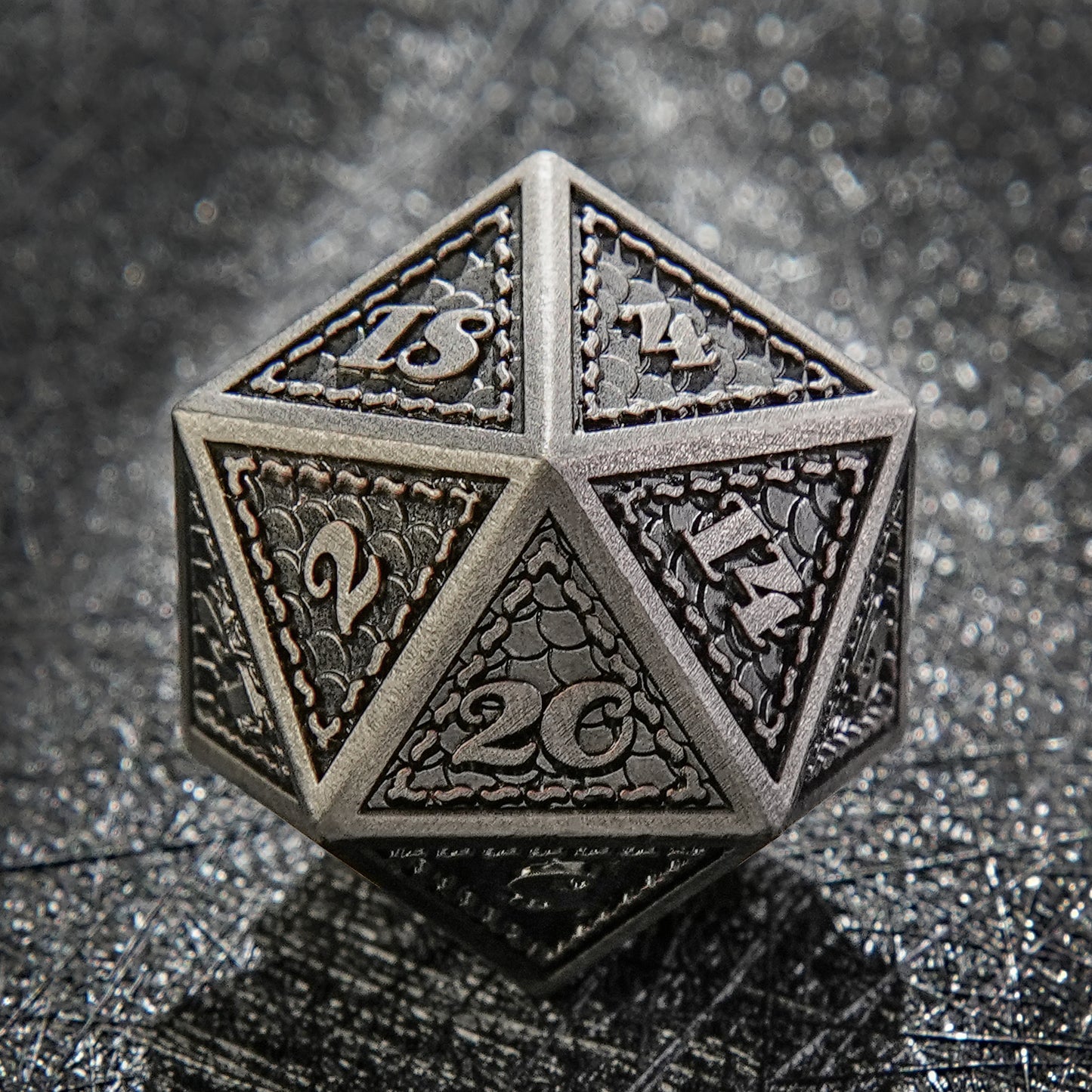 Metal solid dragon scale design dice series