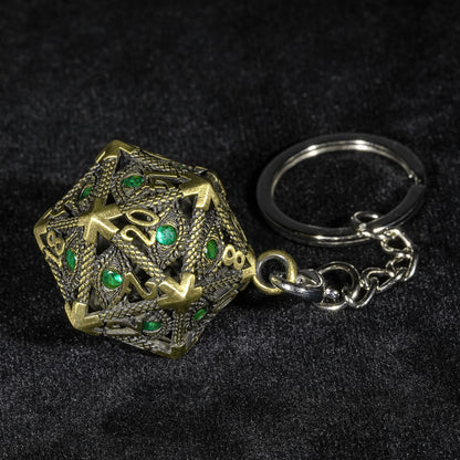 Emerald metal dice cage + dice