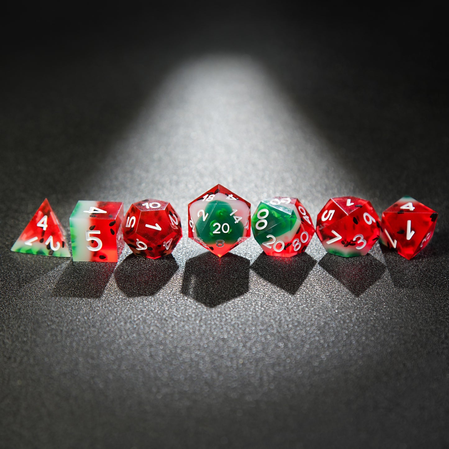 Watermelon Resin Dice Set