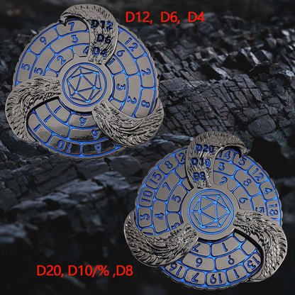 Dungeons and Dragons Dice Spinner, Unique Roulette Dice, Metal D&D Dice Set