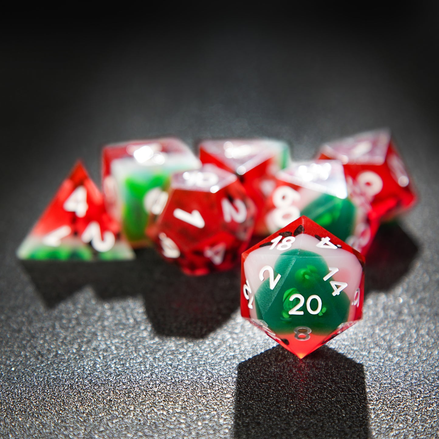 Watermelon Resin Dice Set