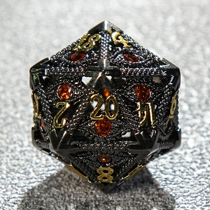 Metal hollow gem eye dice series