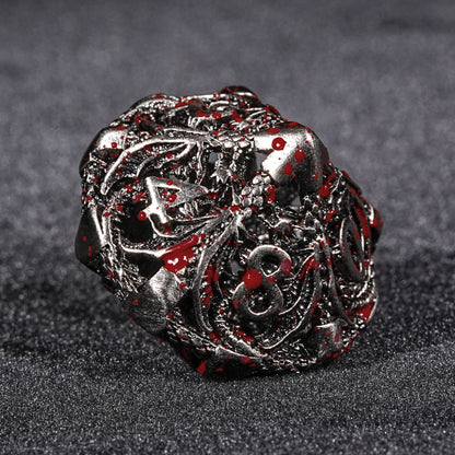 Cthulhu cutout blood metal dragon dice set