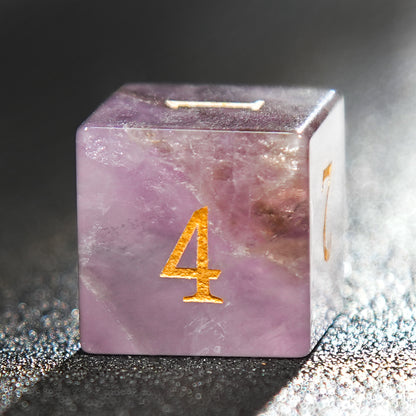 Purple Gemstone+Golden Numbers D&D Dice Set