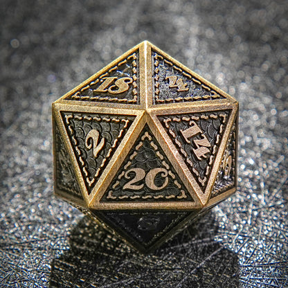 Metal solid dragon scale design dice series