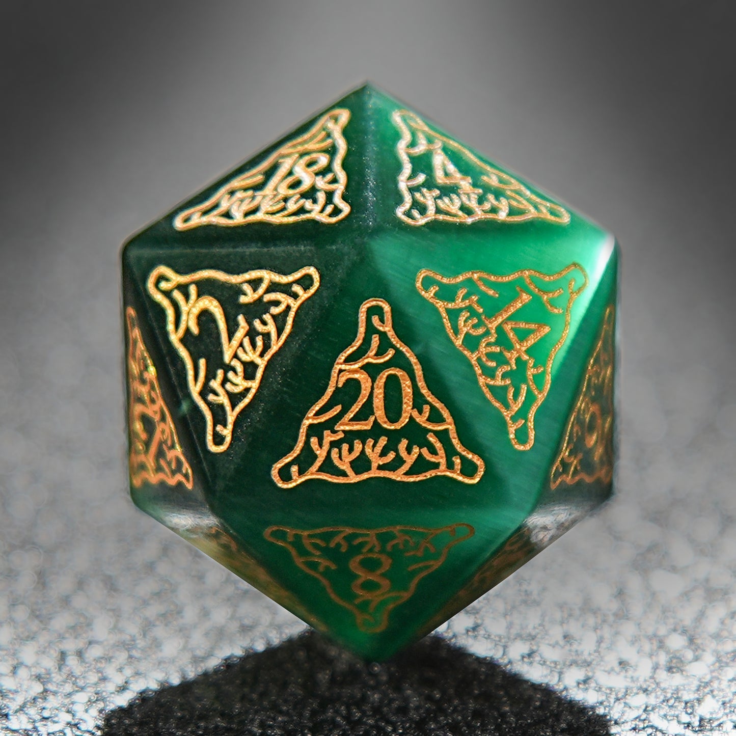 Green Ocean Motif Gemstone D&D Dice Set