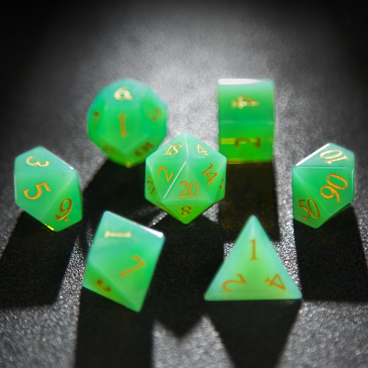 Green Protein Digital Gemstone Dice Set