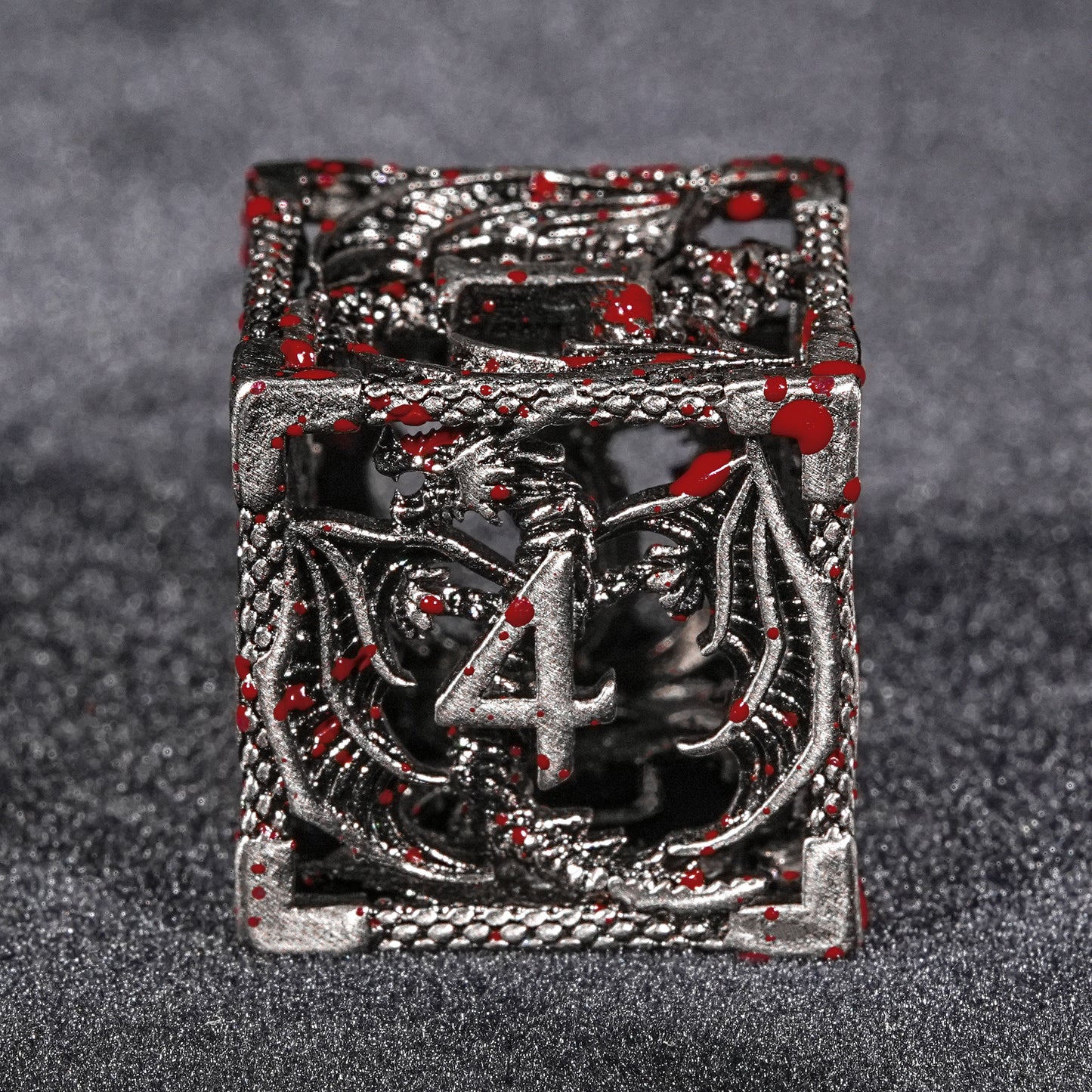 Cthulhu cutout blood metal dragon dice set