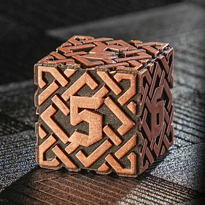 Solid metal Celtic knot dice series