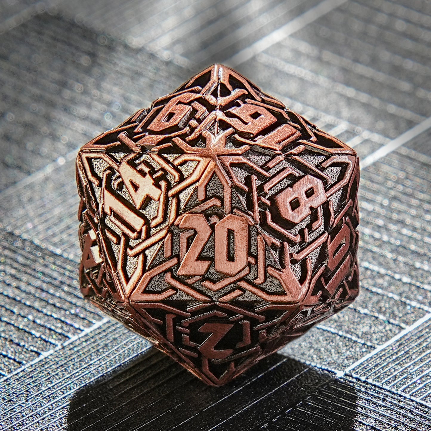 Solid metal Celtic knot dice series