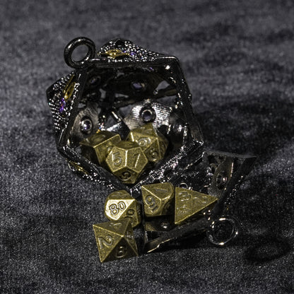 Amethyst black gold dice cage + dice