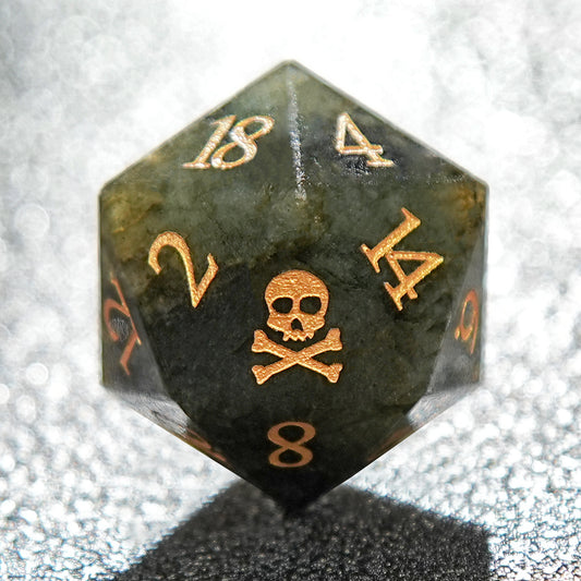 Ensemble de dés DnD D&amp;D à motif d’astrologie en résine verte 