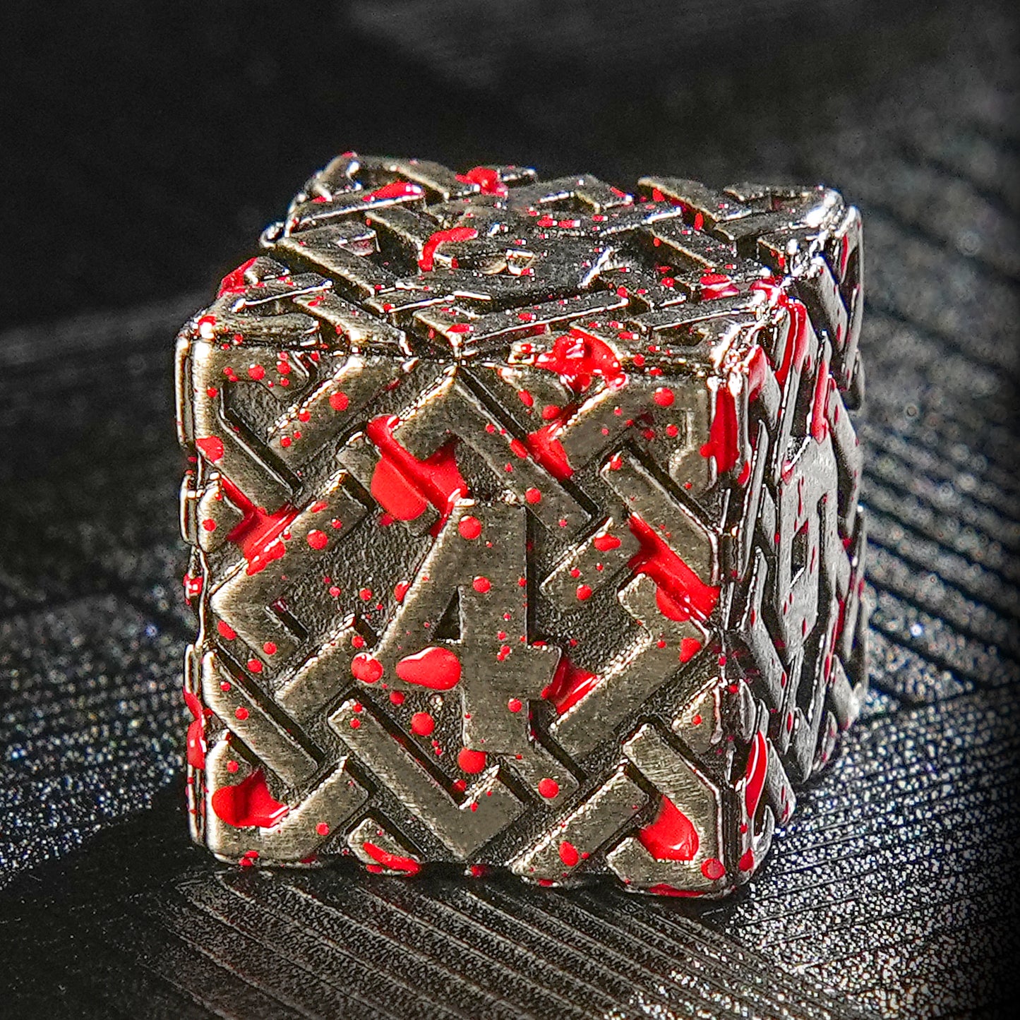 Solid metal Celtic knot dice series