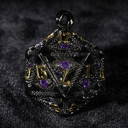 Amethyst black gold dice cage + dice