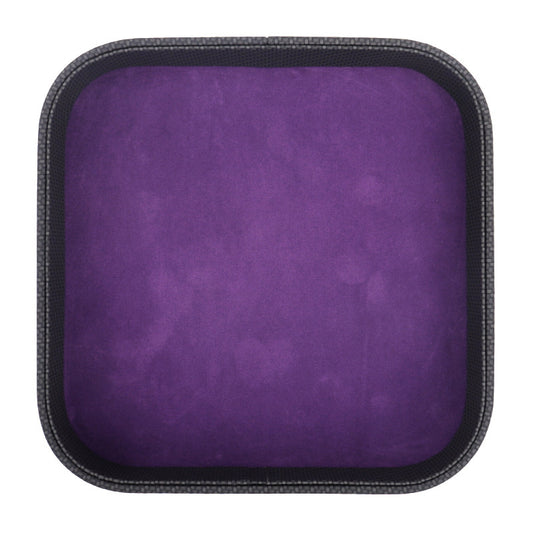Plateau à dés en cuir PU, plateau de support de dés carré pliable pour jeux de Table RPG donjons et Dragons, violet 