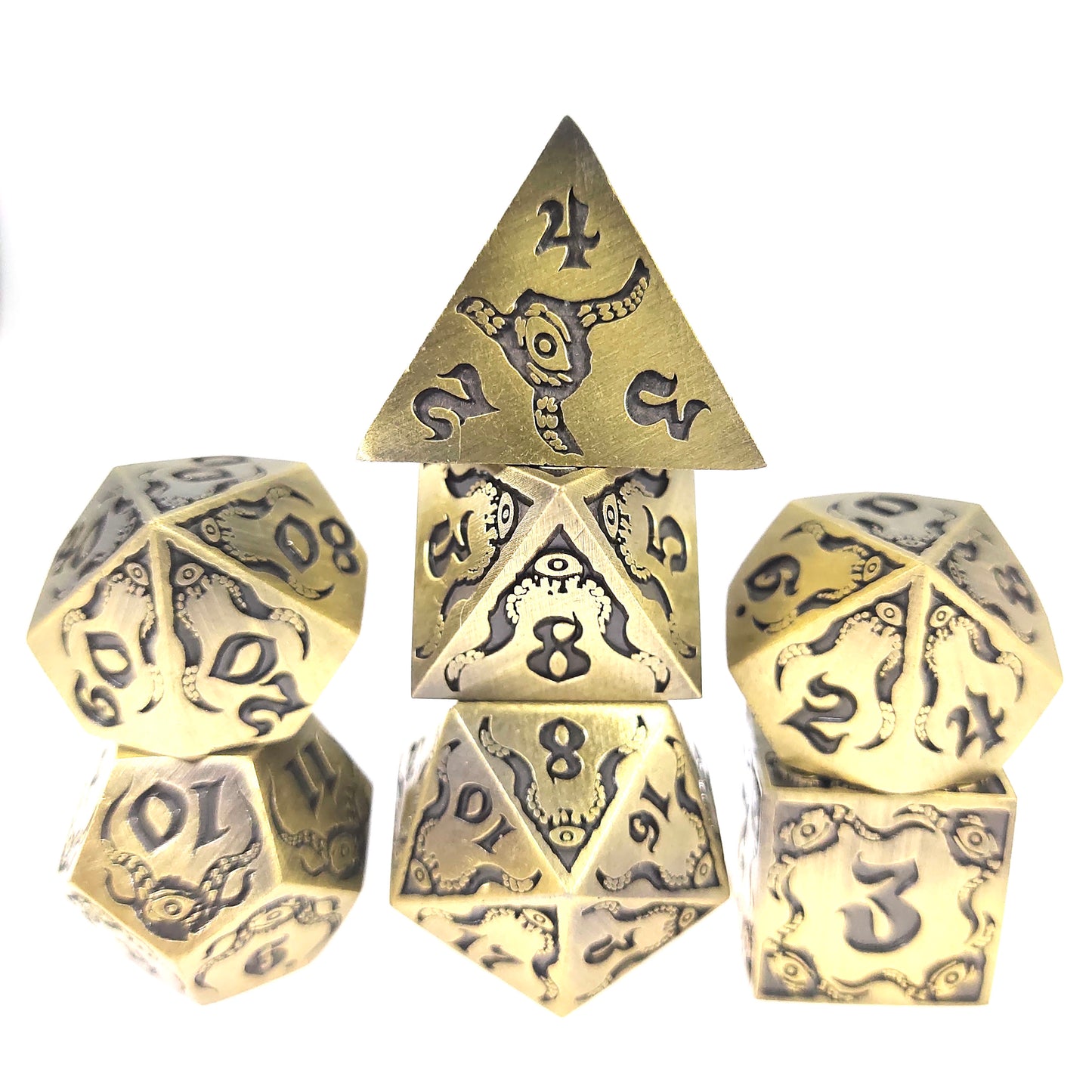 Metal demon Eyes Cthulhu dice combo