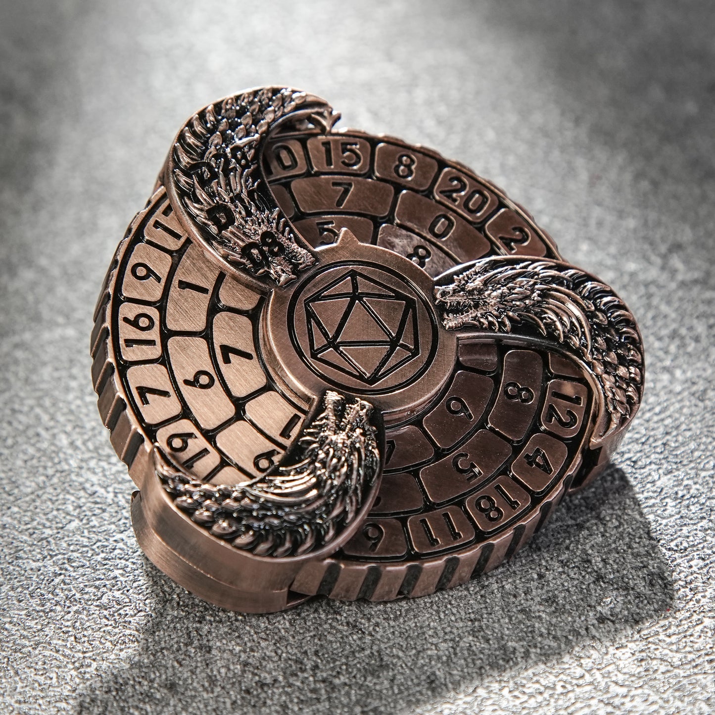 Dungeons and Dragons-Würfel-Spinner, einzigartige Roulette-Würfel, D&amp;D-Würfelset aus Metall mit DND-Würfelbox als Geschenk für Dungeons and Dragons-Rollenspiele (RPG), MTG, Pathfinder, Tischspiele, Brettspiele 