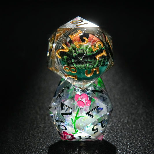 1 Pcs D20 Liquid Core Resin Dice 35mm