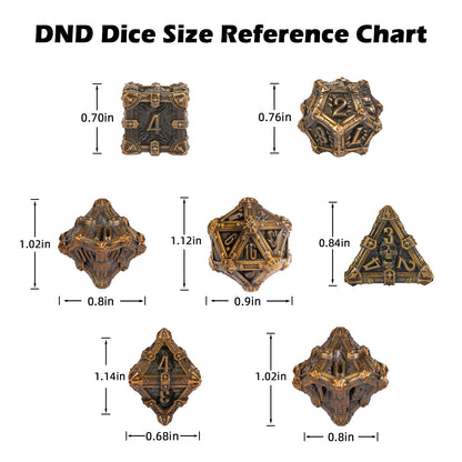 Metal Solid Skull Dice Set, Many Colors