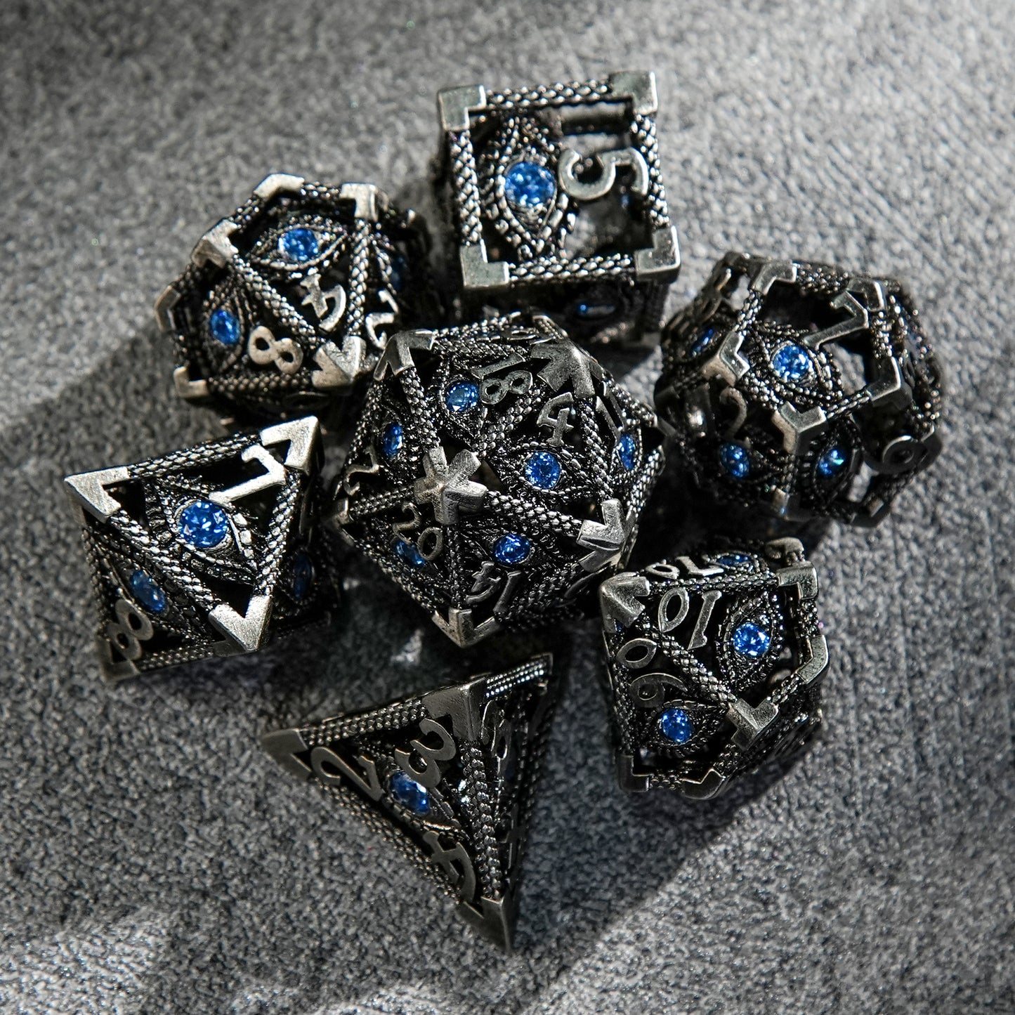 Metal hollow gem eye dice series