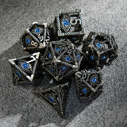 Metal hollow gem eye dice series