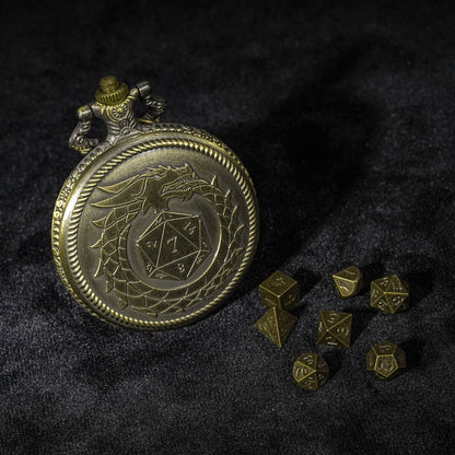 Skeleton clock + mini metal dice