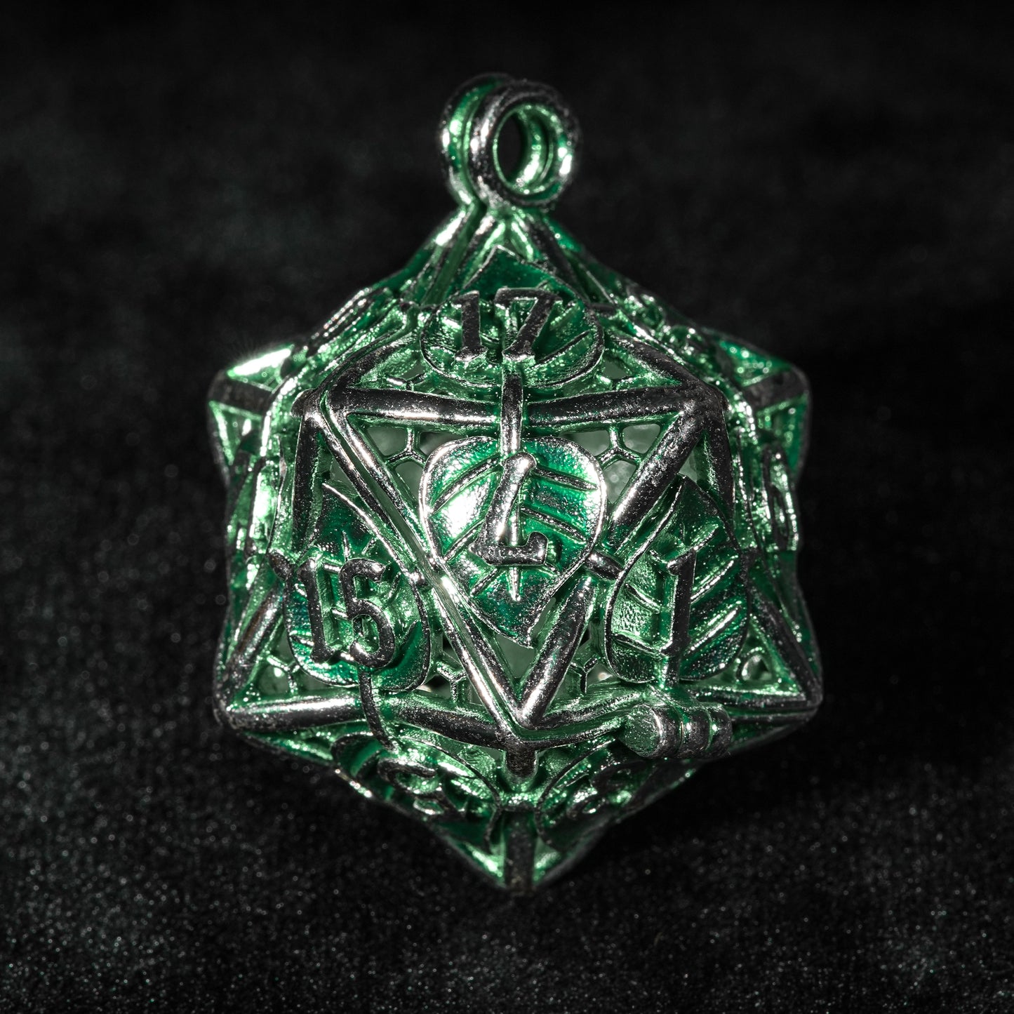 Green Leaf metal dice cage + dice