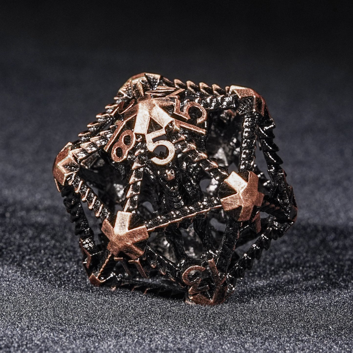 Metal Dragon Light dice set + red copper