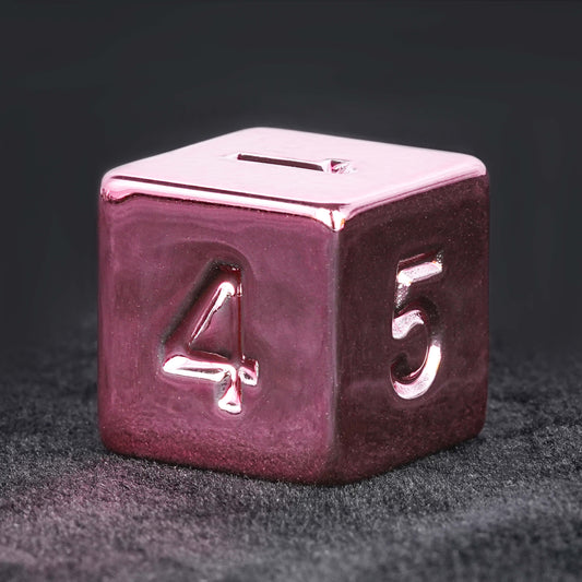 Electroplated colorful metal dice + pink