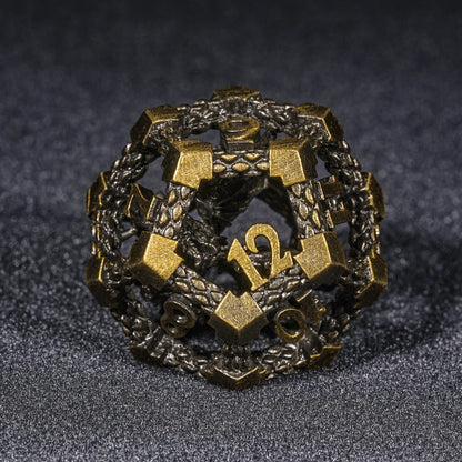 Metal Dragon Antique Golden dice set