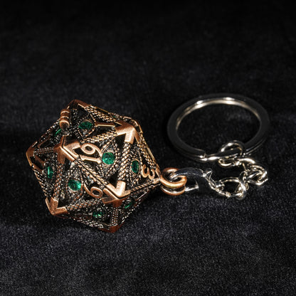 Copper emerald dice cage + dice