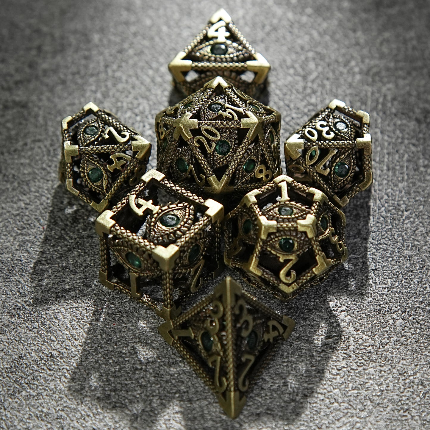 Metal hollow gem eye dice series