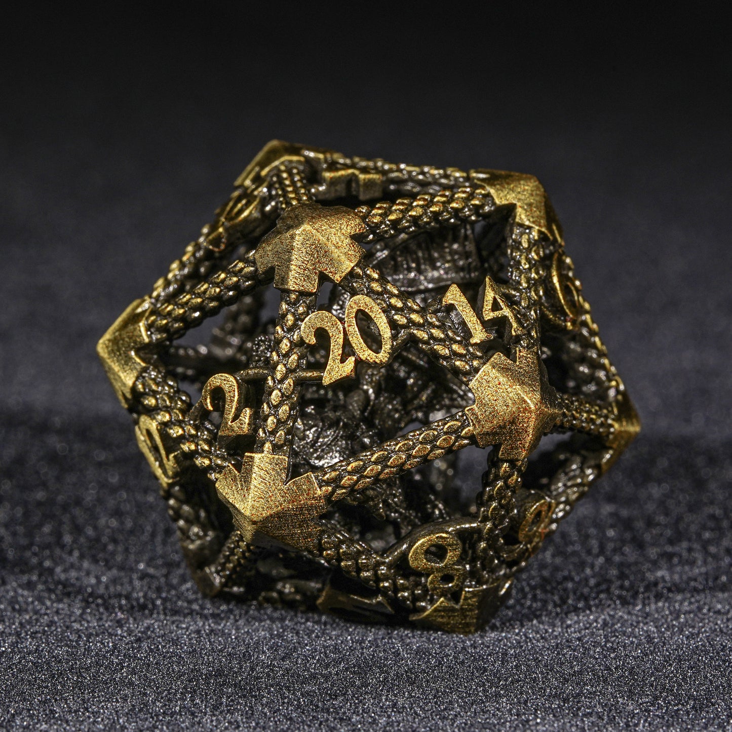 Metal Dragon Antique Golden dice set